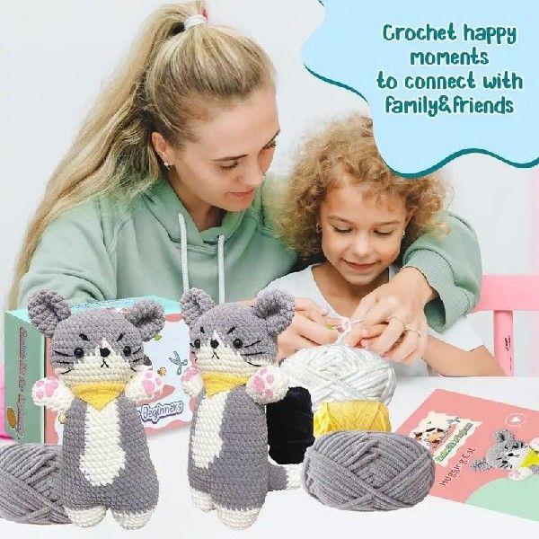 Cat Crochet Kit For Beginners Cute Cat Crochet Material Set