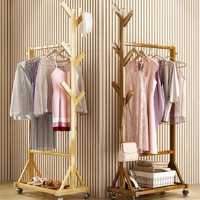 Big coat rack stand clothes holder hat hanger wooden cloth