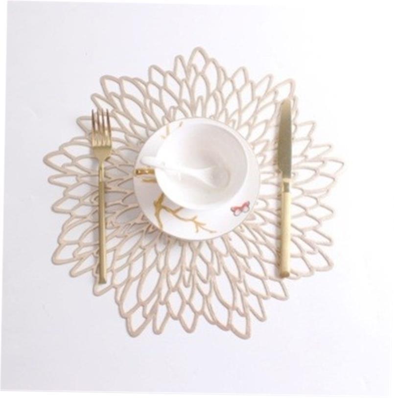PVC placemat hibiscus flower table mat non-slip insulation