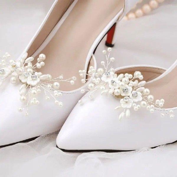 Shoe Clip Simulated Floral Beads Elegant DIY High Heel