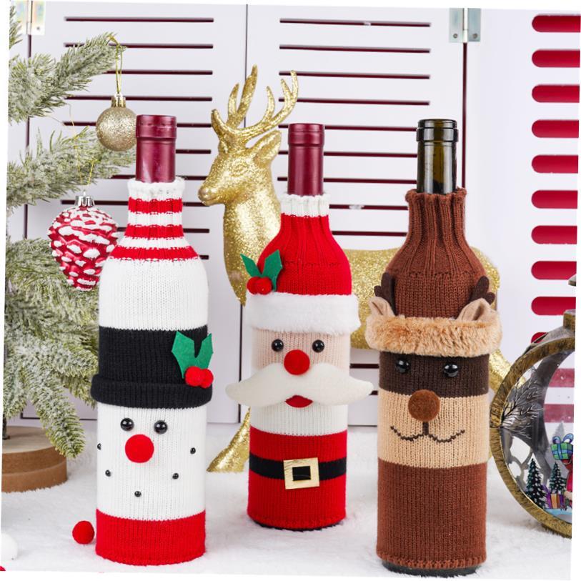 Christmas decorations Old man snowman wine bottle sleeve