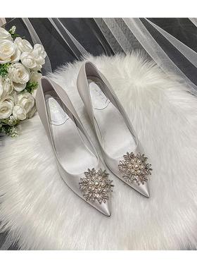 Wedding Shoes White High Heel Women Party Evening Heels Pump