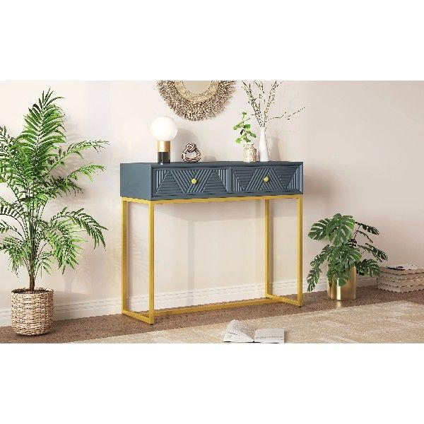 US Console Table Wood Sofa Table Entryway Table With 2