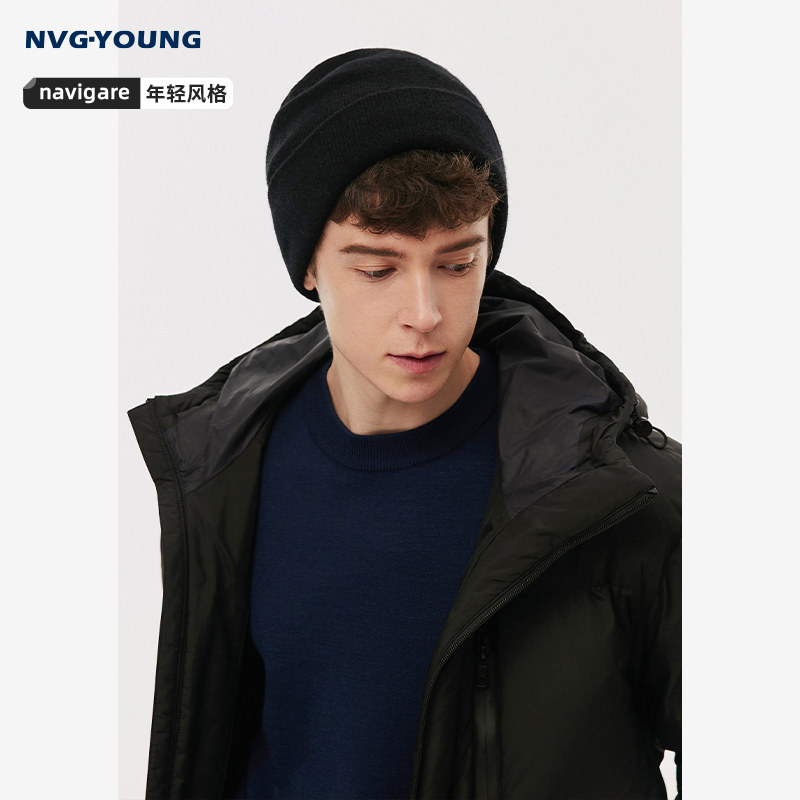 [纯羊毛]NAVIGARE意大利小帆黑色保暖毛线帽男士休闲针织帽子,服饰配件/皮带/帽子/围巾,帽子,淘宝优惠券,粉丝福利购,淘宝优惠卷