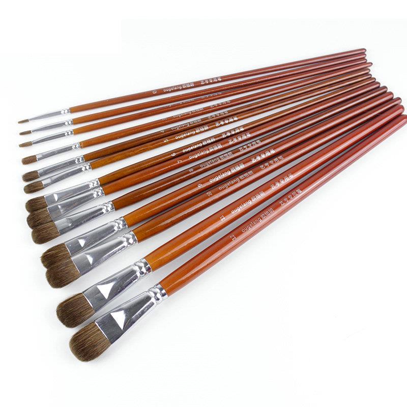 欧格朗狼毫水粉笔软毛圆头水彩画笔油画笔丙烯美术画画笔厂家直销