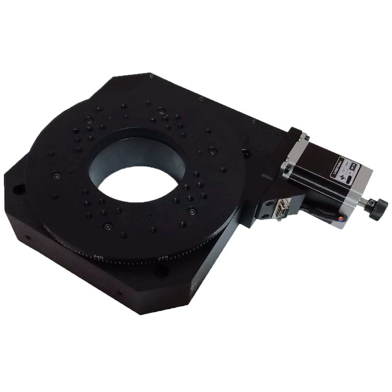 电动旋转台360度分度盘精密微调角度回转实验工作台100mm位移平台