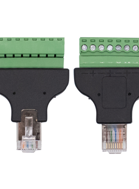 网路线延长器8P8C水晶头母座RJ45转8Pin端子免焊接绿色网络接线端