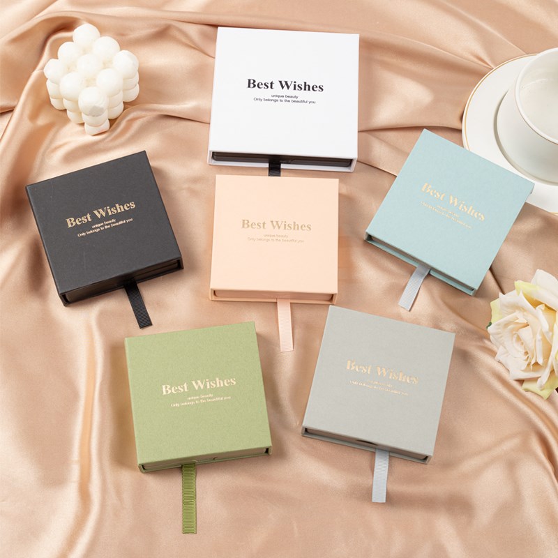 珠宝首饰收纳展示悬浮盒小商品礼品穿戴饰品透明PE薄膜抽拉手提盒