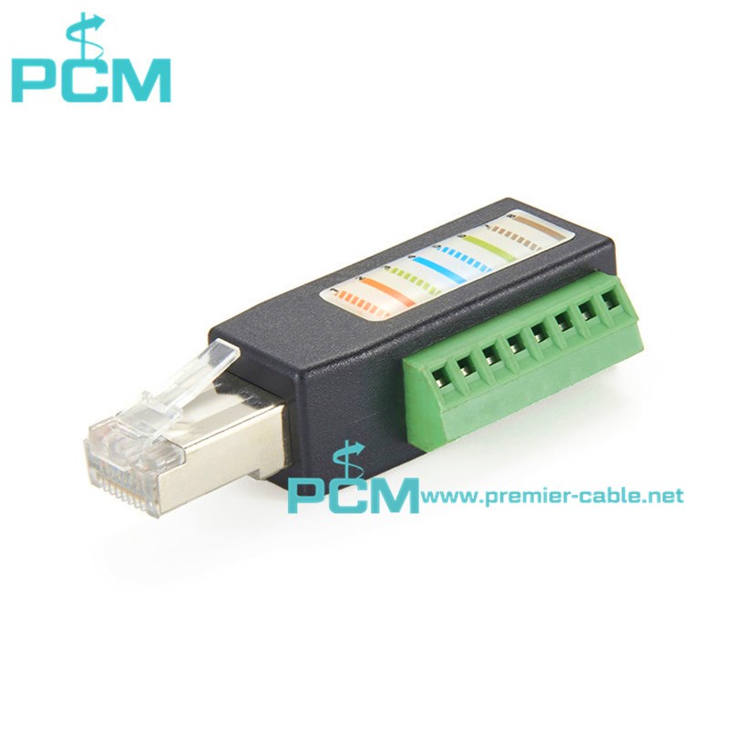 RJ45免焊接头8pin水晶头网线连接器转接线端子电源线8P8C转接头