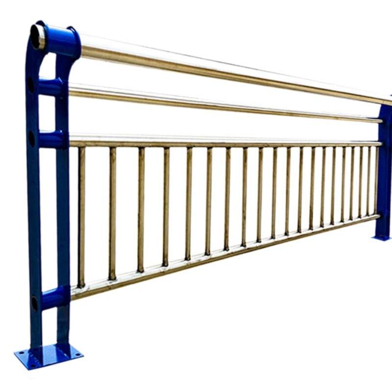 304不锈钢复合管河道桥梁护栏景区天桥隔离栏杆喷塑防撞护栏立柱