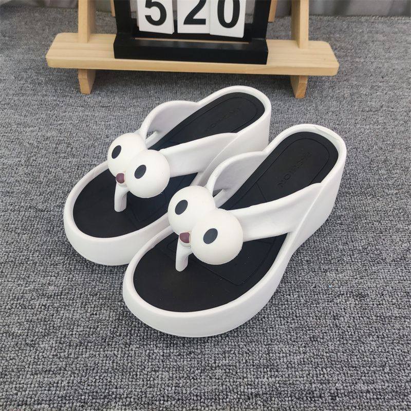 高跟人字拖女卡通夏季外出外穿厚底防水沙滩鞋防滑增高夹脚凉拖鞋,女鞋,人字拖,淘宝优惠券,粉丝福利购,淘宝优惠卷