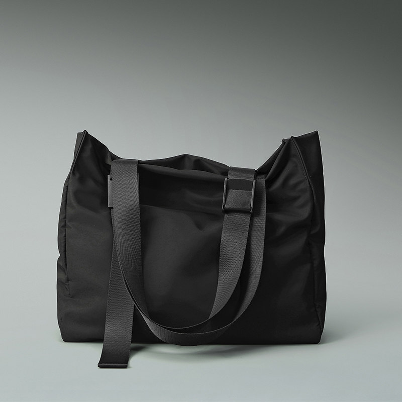 大容量包包女黑色休闲托特包大学生上课包尼龙包单肩斜挎包通勤包