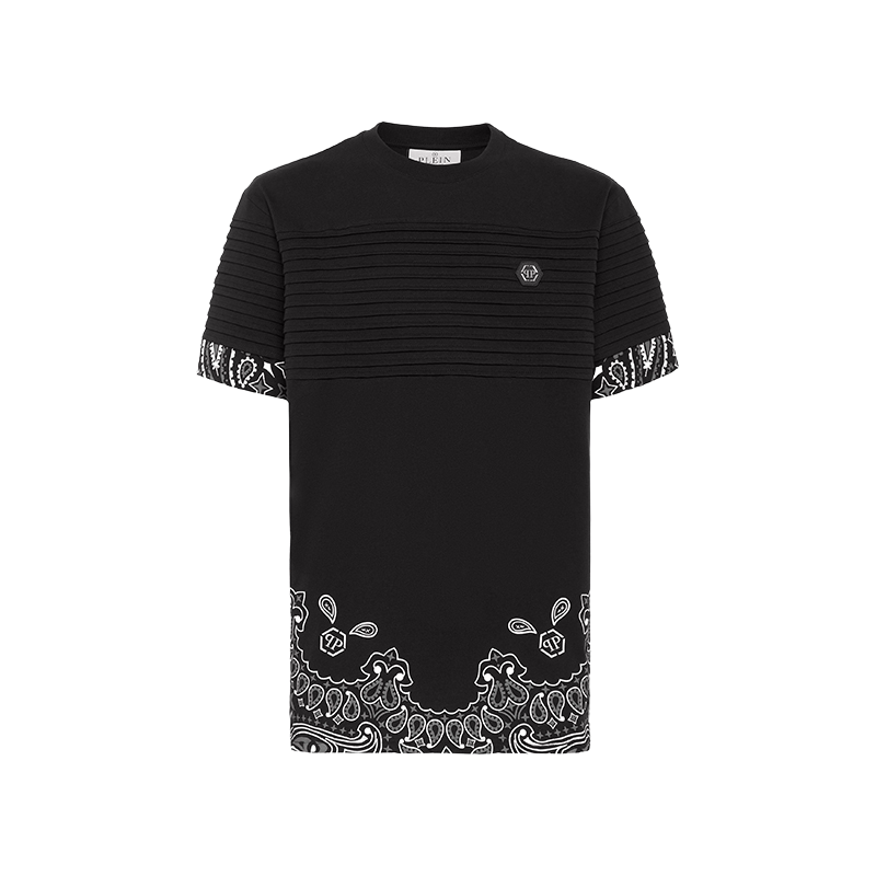 PHILIPP PLEIN 男士时尚佩斯利花纹圆领T恤