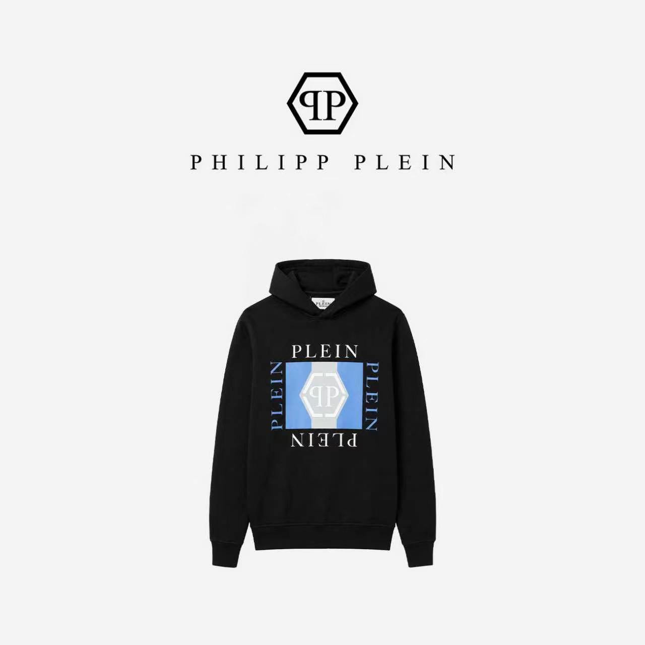 PHILIPP PLEIN 2026年男士连帽卫衣PP字母印花宽松休闲套头上衣
