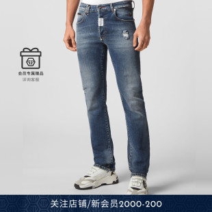 时尚 PHILIPP PLEIN 男士 超直筒牛仔裤