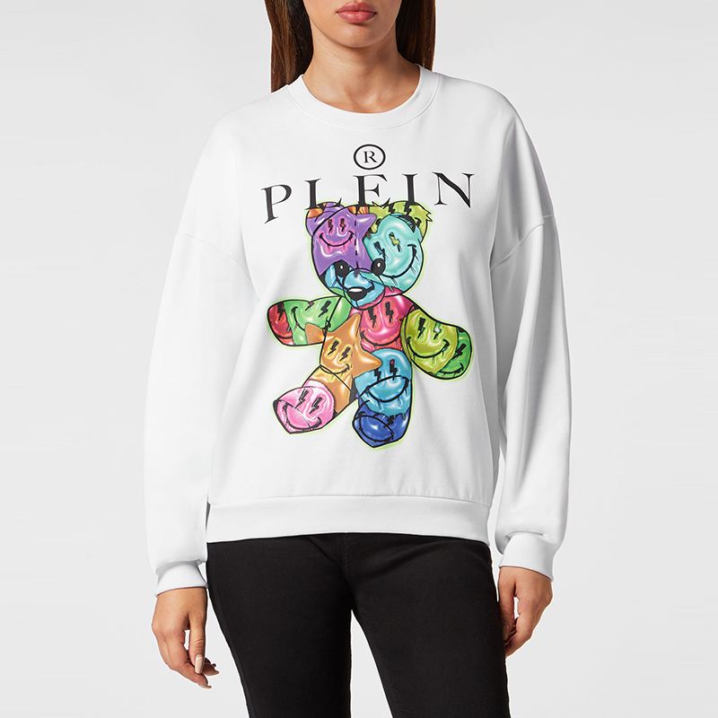 PHILIPP PLEIN 女士笑脸泰迪熊圆领卫衣