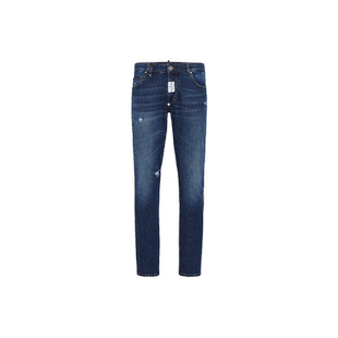 PHILIPP PLEIN 男士超直筒剪裁牛仔裤长裤