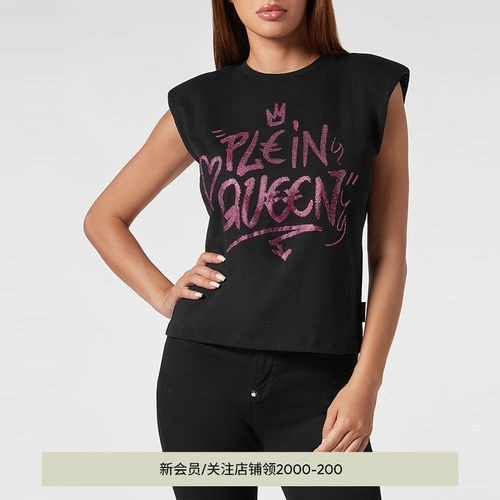 PHILIPP PLEIN 女士Sexy Pure无袖垫肩T恤