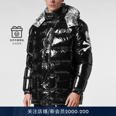 男士 PHILIPP PLEIN PLEIN亮面骷髅连帽夹克外套秋冬