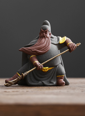 关羽陶瓷人物摆件中式关公神像