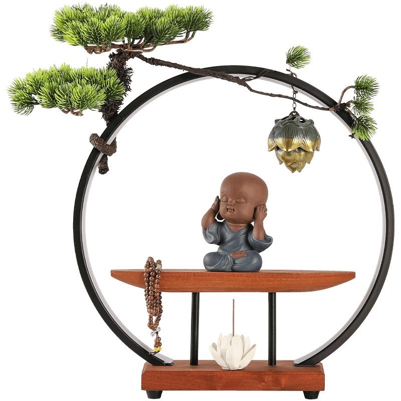 中式茶宠摆件精品摆件家居创意玄关装饰品茶桌茶道禅意倒流香炉