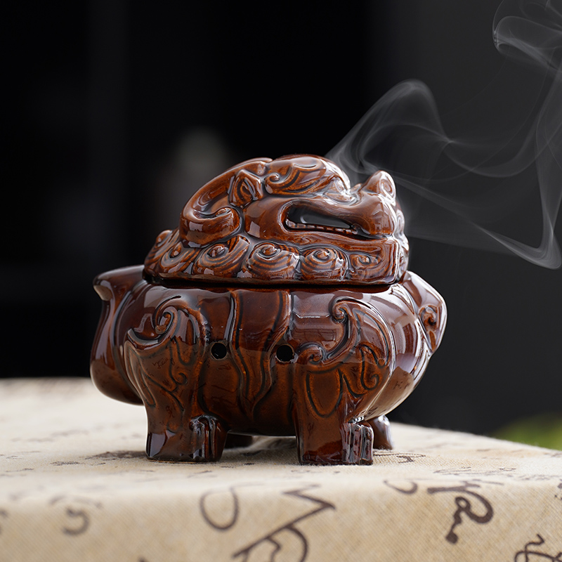 貔貅陶瓷狻猊香薰炉家用