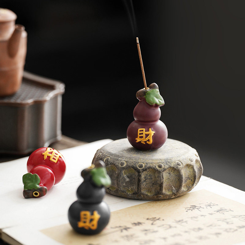 国风七色小葫芦香插摆件茶道香薰创意国潮禅意香炉桌面办公桌装饰,节庆用品/礼品,线香,淘宝优惠券,粉丝福利购,淘宝优惠卷