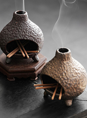 跨境陶瓷香炉Palo Santo holder秘鲁圣木燃烧托盘香炉圣木托盘架