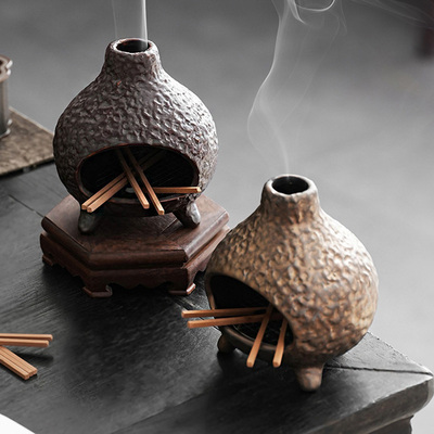 跨境陶瓷香炉Palo Santo holder秘鲁圣木燃烧托盘香炉圣木托盘架