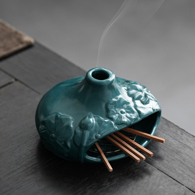 鼠尾草香炉秘鲁圣木净化香炉 雪松托盘香炉水晶消磁燃烧容器盒