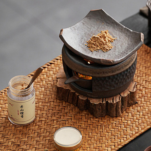 日式焙茶炉陶瓷茶叶提香器蜡烛鼠尾草醒茶烘烤炉熏香加热烤茶炉