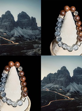 MUON LAKKE/见山-原创天然檀木手串情侣男女同款中式高级琉璃手链