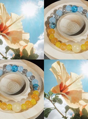 MUON LAKKE/扶桑-原创冰透海蓝气质显手白精致轻奢小众手链女礼物