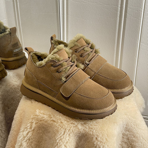 桑坡羊皮毛一体雪地靴男女2025