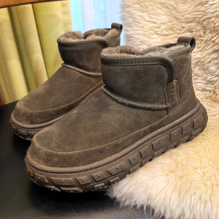 桑坡男士棉鞋2025新款冬季户外东北加绒保暖羊皮毛一体抗寒雪地靴