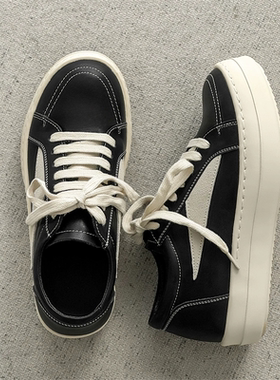 美式Cleanfit ro倒三角潮牌板鞋男生隐形增高鞋7cm厚底大头德训鞋