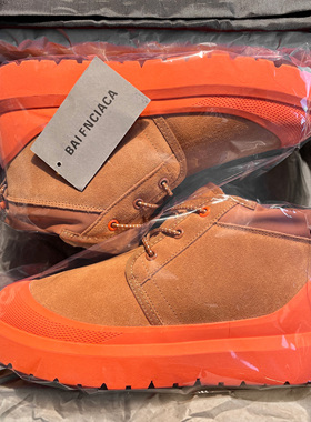 王一博同款橙色塔斯曼雪地靴男女款2025秋冬皮毛一体加绒加厚棉鞋