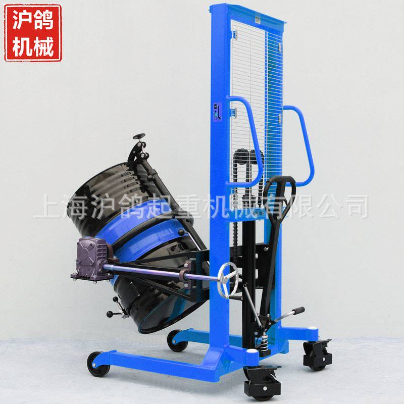 厂家直销油桶堆高车 油桶搬运装卸车 油桶翻转倒料车圆桶搬运叉车