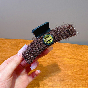 小香风简约高级发饰发夹时尚气质后脑勺半鲨鱼夹束发发抓网红抓夹