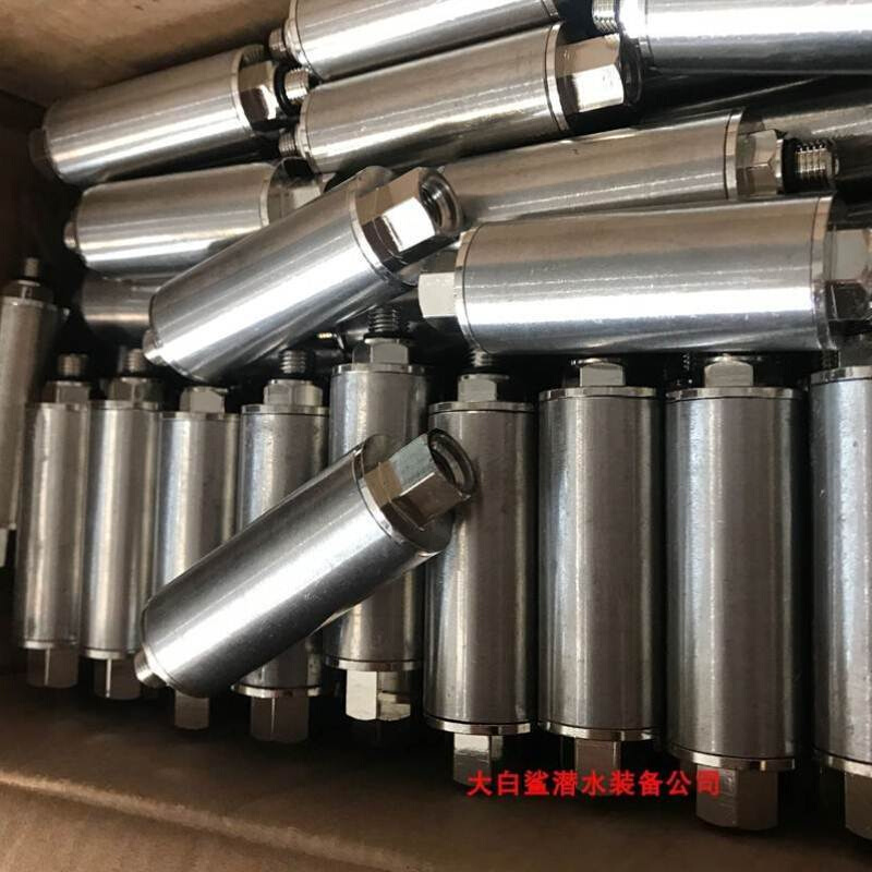 极速不x锈钢潜水过滤器 活性炭过滤筒 H过滤罐 接潜水管气瓶空压