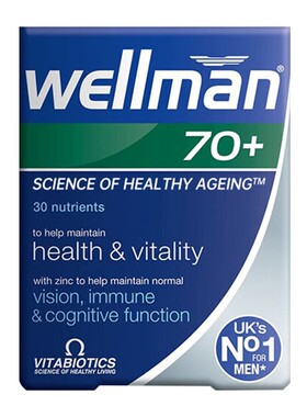 【2028年2月】英国薇塔贝尔wellman 70+男士复合维生素30粒