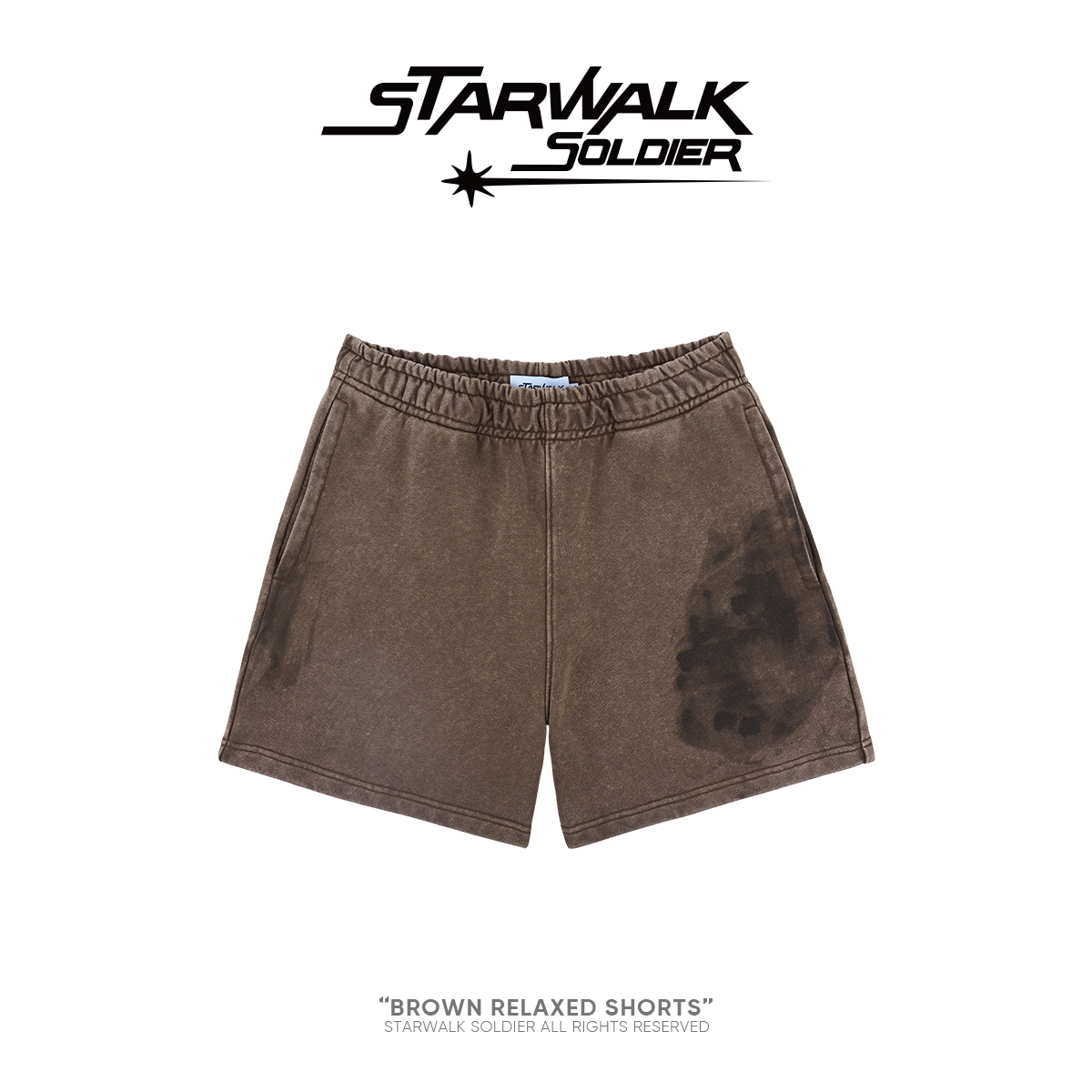 starwalk做旧短款运动卫裤