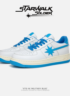 STARWALK SOLDIER VTG W/MILITARY BLUE复古白蓝流星鞋新品情侣潮