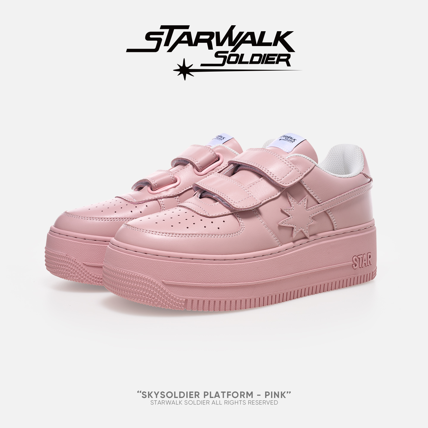 STARWALK厚底魔术樱花粉流星鞋