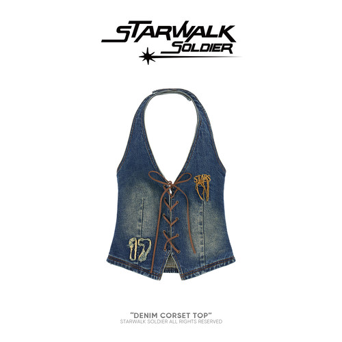 starwalk美式性感挂脖背心