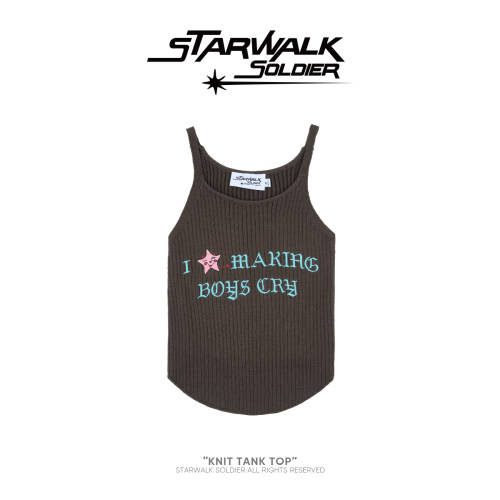 starwalk刺绣弧形下摆吊带