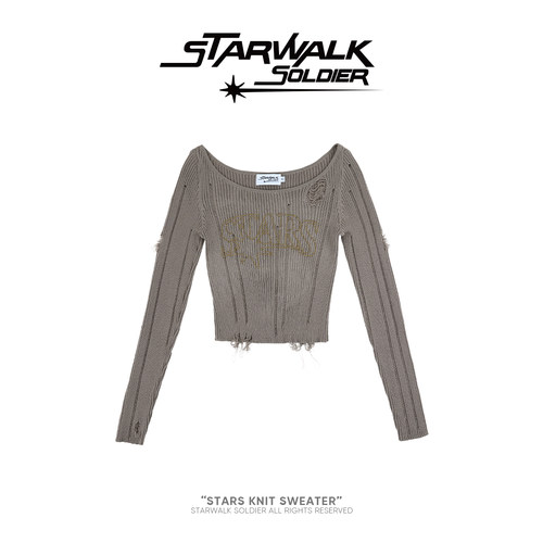 starwalk破洞长袖罩衫