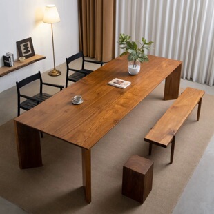 木有作为中古风缅甸柚木实木大板餐桌榫卯大象桌客厅大书桌办公台