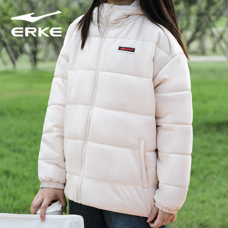 鸿星尔克女款棉衣2026冬季新款女士短款保暖防风外套运动户外棉袄