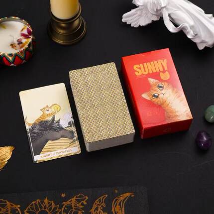 阳光橘猫塔牌 78张全套 Sunny Orange Cat 可爱猫咪塔牌10.3x6cm